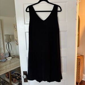 LOFT Black Sleeveless V-Neck A-Line Mini Dress, Cross Back